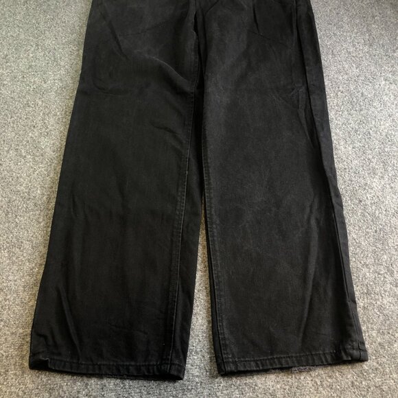 Eight 732 Jeans Mens 30x32 Black Denim Patch Y2K Skate Loose Baggy 8732 - Picture 2 of 12